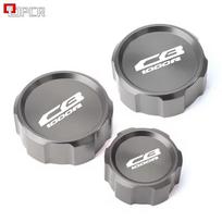 For HONDA CB1000R 2009-2016 CB 1000R CB1000 R Motorcycle CNC Front & Rear Brake Fluid Cylinder Master Reservoir Cover Cap Titanium-cb1000r