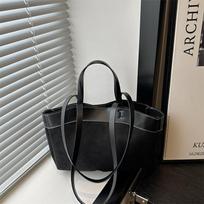 Retro Frosted Women Tote Bag Messenger Bag Handbag Brand Luxury Dumpling Bag Trendy Shoulder Bag New Two-in-e Commuter Bag 26X7.5X22CM juoda