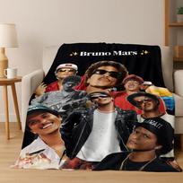 Bruno Mars Superstar Art Flannel Blanket,Cozy Soft Throw Blanket for Home Bedroom Bed Sofa Picnic Office Cover Gift Kid 75x90cm