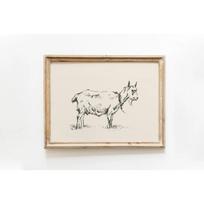 Vintage Goat Wall Art Farm Animal Sketch Canvas Poster Rustic Country Home Decor for Living Room Kitchen Bedroom 21X30CMNo Framed