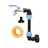 1000L Gooseneck Tank Tap 3/4 Inch 2 In 1 Tank Adapter 1000L Rainwater Collector Tap 1000 Litre Outdoor Water Faucet Nozzle mėlyna