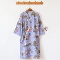 Moteriškas medvilninis kimono chalatas Laisvi namų drabužiai pižamos chalatai moterims įvairių spalvų margintas megztinis miegui Moteriškas chalatas M
