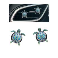 2pcs Sea Turtles Car Decor,Cute Beach Themed Air Freshener Vent Clips for Women,Refillable Outlet Diffuser mėlyna