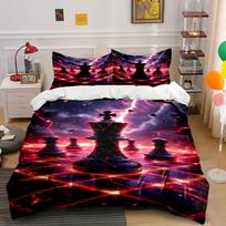 Chess pieces with lightning. Bedding sets Duvet cover sets Duvet covers Pillowcases(1 * Duvet Cover 2 * Pillowcases without duvet insert) 135x200cm