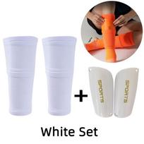 A Set Soccer Shin Guard Adults Kids Socks With Pocket Professional Shields Legging Shinguards Cover Sleeves Protective Gear S(4-7Y)
