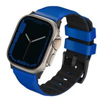 Silikonowy Pasek Uniq Linus Do Apple Watch 1/2/3/4/5/6/7/8/9/Se/Se2/Ultra/Ultra 2 42/44/45/49Mm Wodoodporny, Niebieski