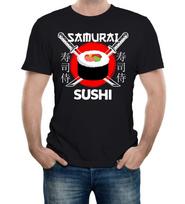 Samurai Sushi Japanese Restaurant Men's T-Shirt Mens Womens Tees Top Japan Fish Food Tokyo Cool 3XL