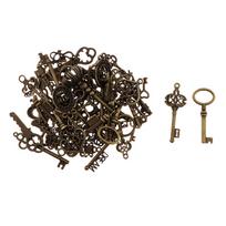 46Pcs Antique Bronze Skeleton Key Charms Pendants Jewelry Findings 23 styles as described black