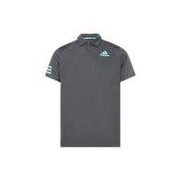 adidas Club 3-juostelių polo marškinėliai pilki Six/Pulse Aqua vyriški Streetwear HB8028 S