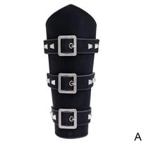 Vyriški Viduramžių Cosplay Odiniai šarvai Rankų šildytuvai Suvarstomi Viking Bracer Aksesuarai Punk Piratų Garų Gauntlet Knight Wristban Y6t2 One Size juoda