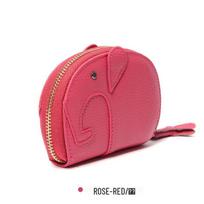 Japanese Women's Genuine Leather Multi-Slot Accordion Card Holder rožinė raudona spalva