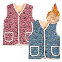 Korean Grandma Kimjang Quilted Lambswool Vest 1+1 Big Size Floral Village Chic Blue & pink Blue and Pink. ​