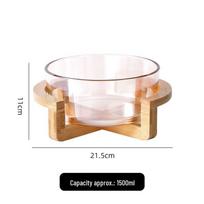 Qin Kai Glass Fruit Salad Bowl with Bamboo Stand