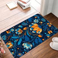 Neslystanti Retro Gėlių Rašto Maža Kilpa Vandeniui Atspari Lengvai Valoma Grindų Kilimėlis Vidaus ir Lauko Naudojimui Patvari Namų Dekoro Mada 40x60cm