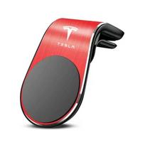 car Magnetic Phone Holder in Car Phone Stand Clip Bracket Mount Car Suppot Phone Holder for Tesla Model 3 Model  Y Model  S X raudona