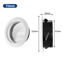 75-200mm Vėdinimo grotelės Apvalios Reguliuojamos Sieninės Interjero Anga ABS Vėdinimo Grotelės Dangtelis Žaliuzės Oro Išleidimo Anga Šviežio Oro Sistema 75mm