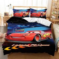 Lightning McQueen Car Duvet Cover Pillowcase Car Bedding Set Adult Boy Girl Bedroom Decoration Birthday Gift Single Double Large 135x200cm