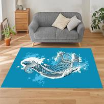 3D Koi Fish Area Rug Japanese Carp Print Carpet Non-Slip Washable Floor Mat for Living Room Bedroom Lucky Feng Shui Home Decor 40X60CM