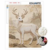 Pearl DIY Art Painting Majestic Stag Handcrafted Picture Indoor Wall Ornament Relaxing Leisure Hobby Exquisite Home Decoration Gift 30x40cm