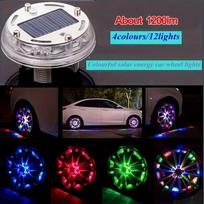 LED Light Solar Energy Flash Car Wheel Light Hub Bulb Tire Tyre Valve Car Motorcycle Tire Colorful Modes Valve Light Wheel Lamp 1pcs