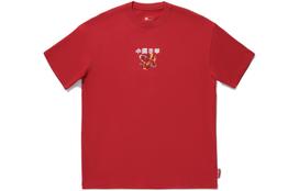 Li Ning T Shirts Men's Samba Red Crew Neck Moderate Straight Fit AHSU229-6 M