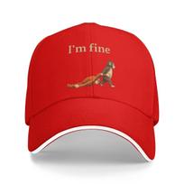Baseball Caps Sad Monkey Punch Meme With An Orange Toy Im Fine Trendy Customized Unisex Women Outdoor Spring Hats One Size