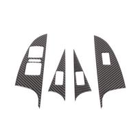 For Seat Leon MK2 1P 2008-2012 Soft Carbon Fiber Car Power Window Lift Button Panel Sticker Decorative Car Interior Accessories