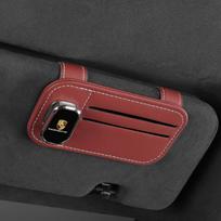 Sunglasses Clip Holder Magnetic Leather Car Sunshade For Porsche 911 718 Taycan Panamera Cayenne Macan Boxster Cayman Pajun 918