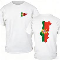 Summer Fashion Trendy Tee Men Women Vintage Top Cotton Portugal Flag Map Print T-Shirt Casual Sports Fan Patriotic Short Sleeve Black Tee 4XL