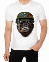 A mad as Heck Gorilla with Army Helmet T-Shirt Animal Face Art Jungle Animal 2XL