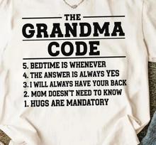 The Grandma Code Funny Rules T-Shirt Cute Gift for Grandma Tee, Gift Mothers Day 4XL
