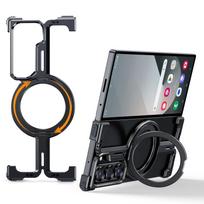 Oatsbasf for Samsung Galaxy Z Fold 6/5 Phone Case with Ring Stand Metal Bezel-less Magsafe Minimalist Bumper Protective Covers For Samsung Galaxy Z Fold6&Metal juoda