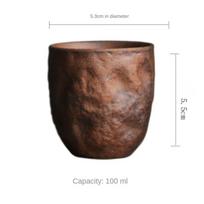Rankų darbo akmens tekstūros keraminis arbatos puodelis, sendinto akmens molio, zen stiliaus, skirtas Gongfu arbatos ceremonijai, unikalus kaimiškas meistro puodelis, namų dekoras, dovana 100ml