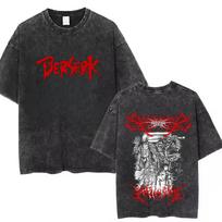 Anime Berserk Cotton TShirt Hip Hop Streetwear T Shirt Guts Washed TShirt Summer Men Casual Loose Short Sleeve Harajuku M