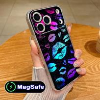 Kiss Lips Cute Clear TPU Magsafe Mobile Phone Case for iPhone 17 16 15 14 13 12 11 Air Pro Max Plus Mini Colorful Cover iPhone 11 Pro Max