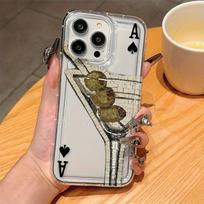 Transparent poker cocktail phone case suitable for iPhone 17 16 15 14 13 12 11 Pro/Max/Plus anti drop and shockproof back cover iPhone 14PROMAX