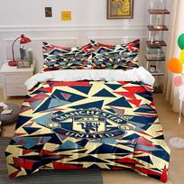 Manchester United crest, triangles. Bedding sets Duvet cover sets Duvet covers Pillowcases(1 * Duvet Cover 2 * Pillowcases without duvet insert) 135x200cm
