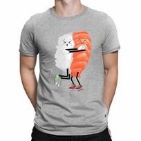 SUSHI HUG Mens Funny  Japanese T-Shirt Mens Womens Tees Top Asian Cartoon Manga Retro Anime S