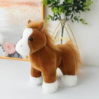 Simulation pony horse doll plush toy zodiac horse foal doll children soothing doll 20cm ruda