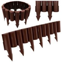 10x Brown Plastic Garden Palisade Border Edging Fence Lawn 2.5m