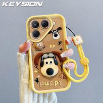 KEYSION Shockproof Case for TECNO Pova 7 Ultra 5G with Lanyard Soft Silicone Cute 3D Cartoon Doll Phone Back Cover for Pova 7 Ultra for Tecno Pova 7 Ultra 5G