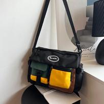 Adjustable Strap Harajuku Messenger Bag Multi Functional Outdoor Shoulder Pouch  Girls juoda