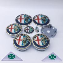 2026 Hot Sticker 11pcs/1Set Wheel Hub Cover Caps Decoration Stickers for Alfa Romeo GTAM Sizes 20mm 40mm 60mm 74mm Modification 60mm silver cap