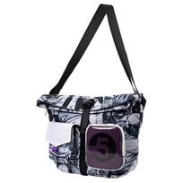 Li Ning Polyester Sling Bag, Crossbody Bag Regular Unisex Black White Pattern ABDR118-2000