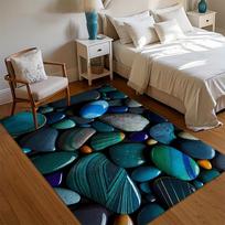 Home Decor Carpet 3D Teal Pebble Entry Door Mat Non-Slip Rugs for Bedroom Washable Kids Room Floor Mat Modern Entryways Mat Gift 40x60CM