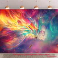 2D Abstract Art Dandelion Photography Background in Rainbow Colors 47.2x31.5inch/120*80cm