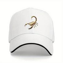 Golden Scorpion Metallic Graphic Baseball Cap Polyester Adjustable Adult Casual Outdoor Hat One Size