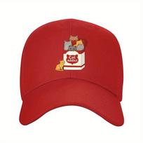Cat Addict Box Graphic Baseball Cap Adjustable Unisex Sporty Outdoor Casual Hat One Size