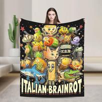 Ballerina Cappuccina Italian Brainrot Memes Knitted Blankets Fleece  Super Soft Throw Blankets for Bed Bedspread 200x150cm 80x60in