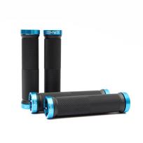 Bicycle Grip Set Of 2 Bk/Blue Ring
